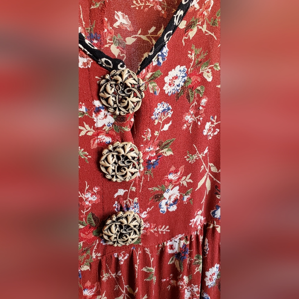 Karen Kane Vintage 90s Racerback Midi Dress Pockets